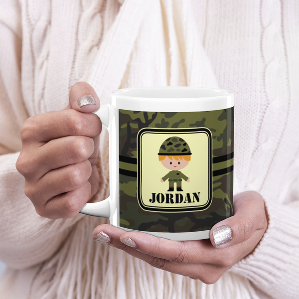 Green Camo 20oz Coffee Mug - LIFESTYLE