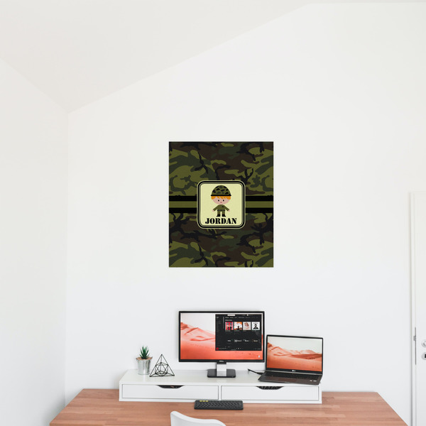 Green Camo 20x24 - Matte Poster - On the Wall