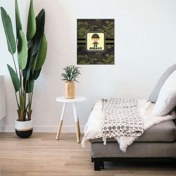 Green Camo 20x24 Wood Print - In Context