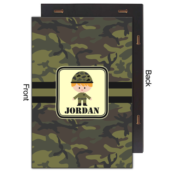 Green Camo 20x30 Wood Print - Front & Back View