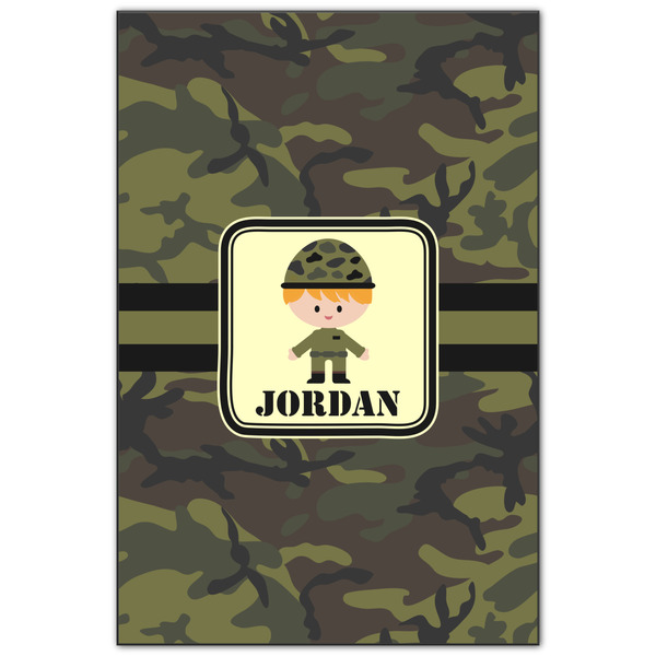 Custom Green Camo Wood Print - 20x30 (Personalized)