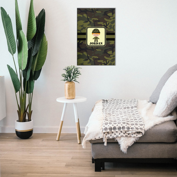 Green Camo 20x30 Wood Print - In Context