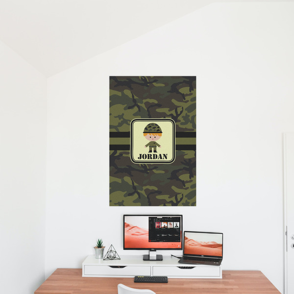 Green Camo 24x36 - Matte Poster - On the Wall