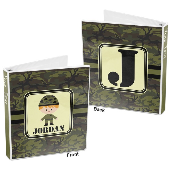 Green Camo 3-Ring Binder Front and Back