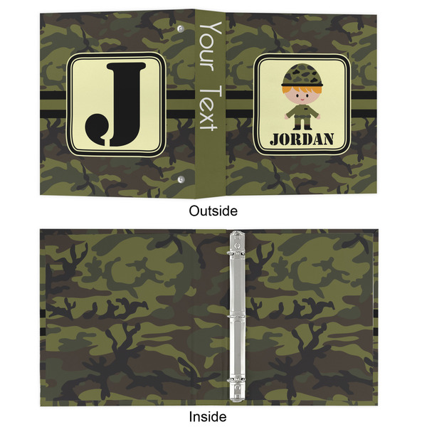 Green Camo 3 Ring Binders - Full Wrap - 1" - APPROVAL