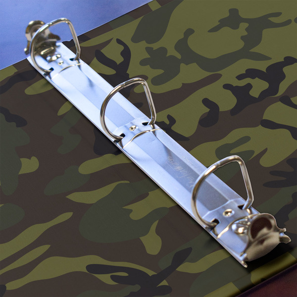 Green Camo 3 Ring Binders - Full Wrap - 1" - DETAIL