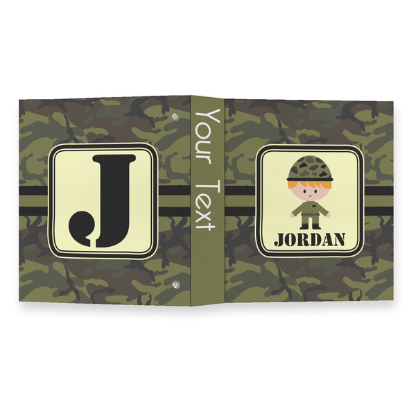 Green Camo 3 Ring Binders - Full Wrap - 1" - OPEN OUTSIDE