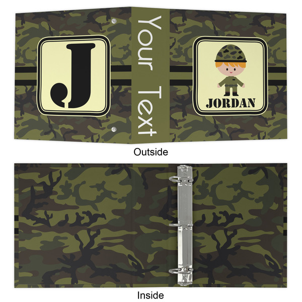 Green Camo 3 Ring Binders - Full Wrap - 2" - APPROVAL