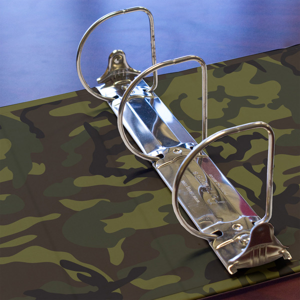 Green Camo 3 Ring Binders - Full Wrap - 3" - DETAIL