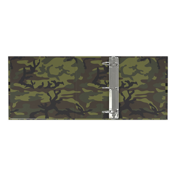 Green Camo 3 Ring Binders - Full Wrap - 3" - OPEN INSIDE
