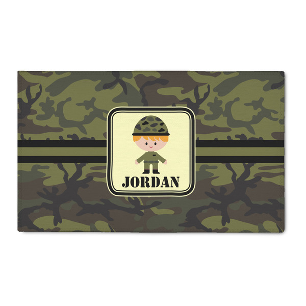 Custom Green Camo 3' x 5' Indoor Area Rug (Personalized)