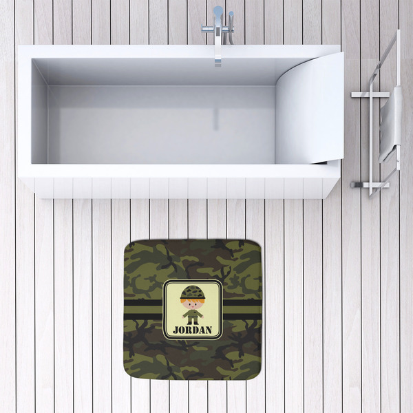 Green Camo 48x48 Foam Memory Mat - LIFESTYLE