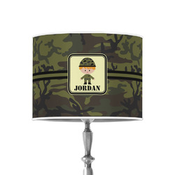 Green Camo 8" Drum Lamp Shade - Poly-film (Personalized)