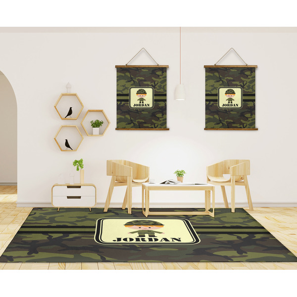 Green Camo 8'x10' Indoor Area Rugs - IN CONTEXT