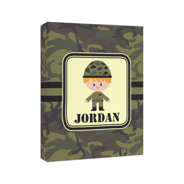 Green Camo 8x10 - Canvas Print - Angled View