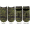 Green Camo Adult Ankle Socks - Double Pair - Front and Back - Apvl