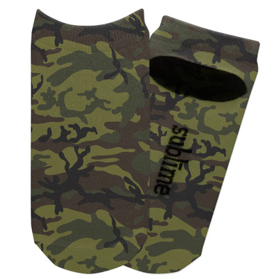 Green Camo Adult Ankle Socks (Personalized)