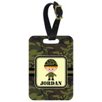 Green Camo Metal Luggage Tag w/ Name or Text