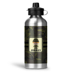 Green Camo Water Bottle - Aluminum - 20 oz (Personalized)