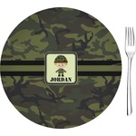 Green Camo 8" Glass Appetizer / Dessert Plates - Single or Set (Personalized)