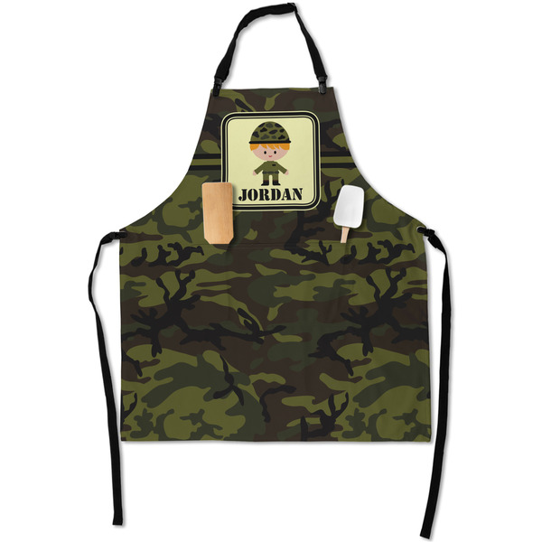 Custom Green Camo Apron With Pockets w/ Name or Text