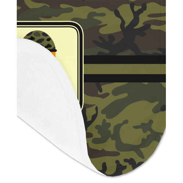 Green Camo Baby Bib - AFT detail