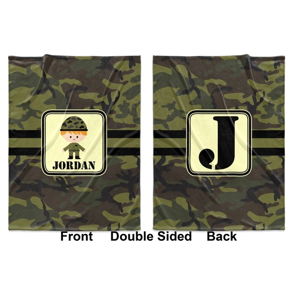 Green Camo Baby Blanket (Double Sided - Printed Front and Back)