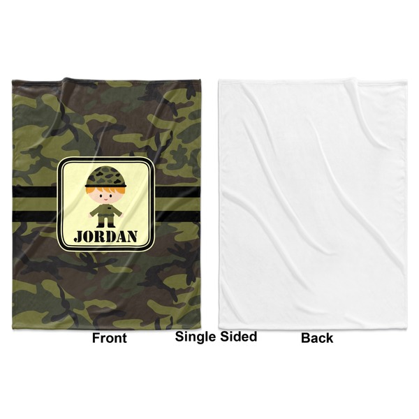 Green Camo Baby Blanket (Single Side - Printed Front, White Back)