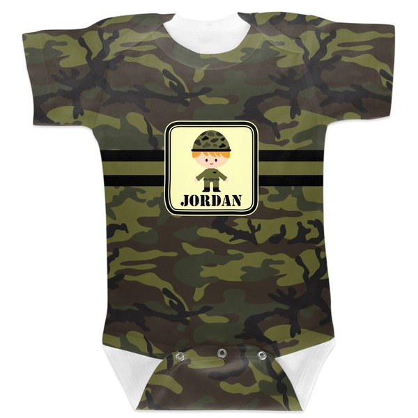 Custom Green Camo Baby Bodysuit 3-6 (Personalized)