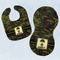 Green Camo Baby Bib & Burp Set w/ Name or Text