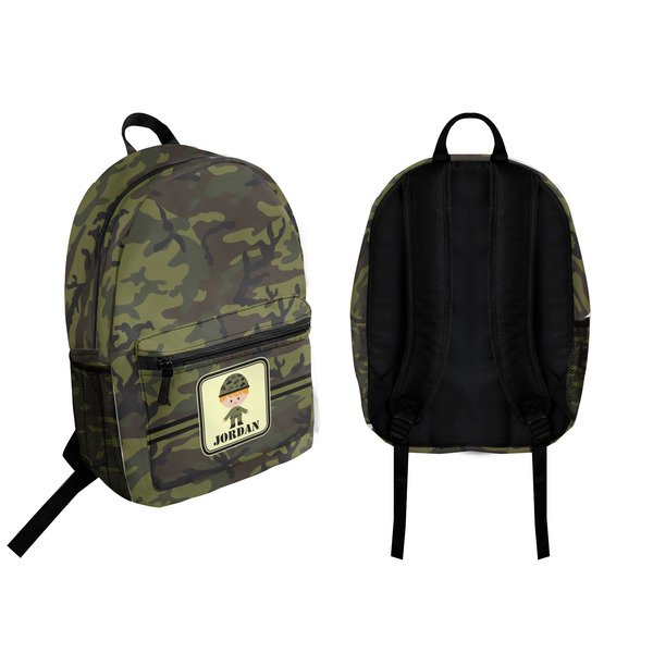 Green Camo Backpack front and back - Apvl