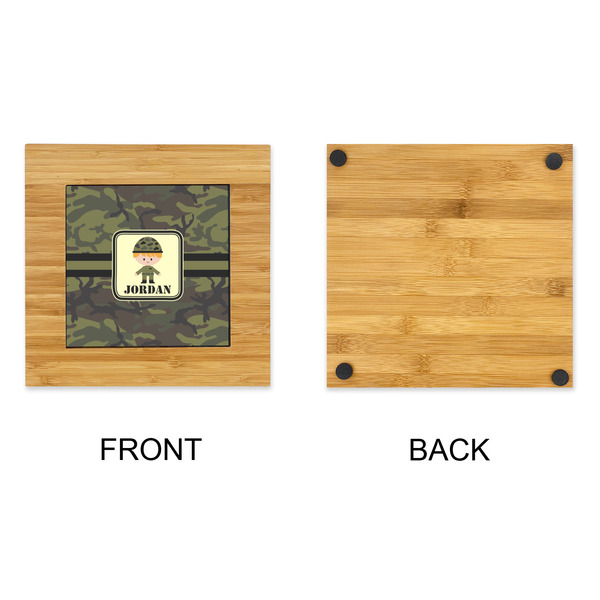 Green Camo Bamboo Trivet with 6" Tile - APPROVAL