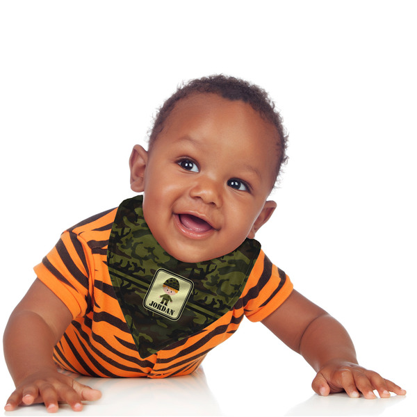 Green Camo Bandana Bib - (Lifestyle 1 boy)