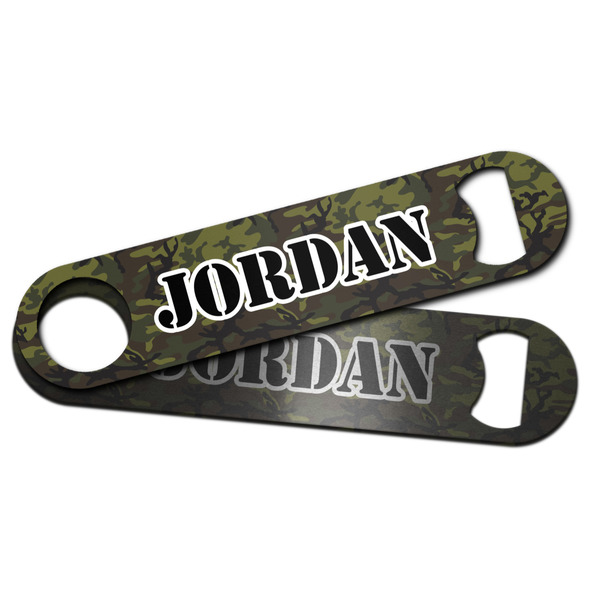 Green Camo Bar Bottle Opener - Main
