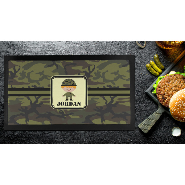 Green Camo Bar Mat - Small - LIFESTYLE