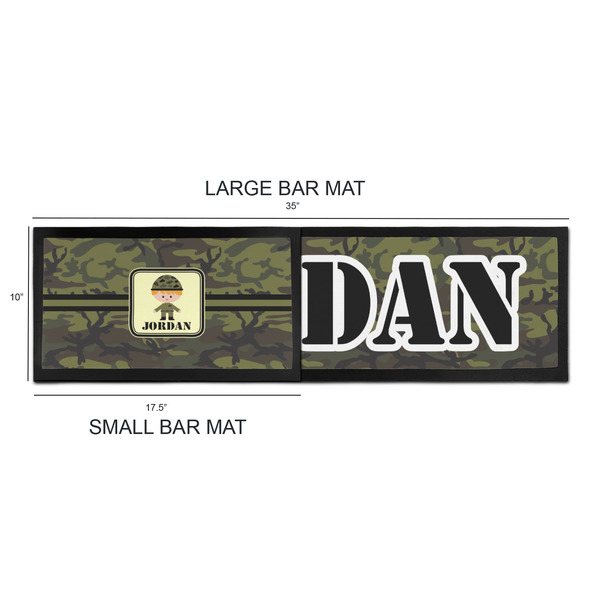Green Camo Bar Mats - Sizing Chart