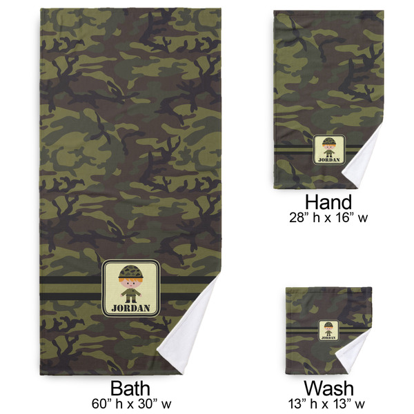 Green Camo Bath Towel Sets - 3-piece - Approval