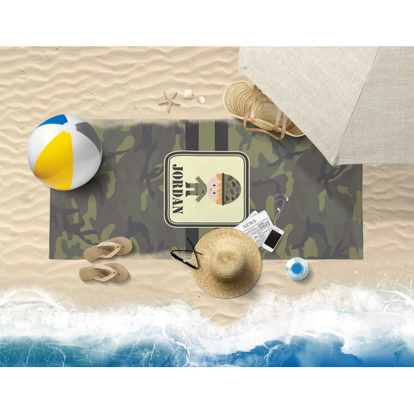 Green Camo Beach Towel Lifestyle