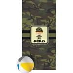 Green Camo Beach Towel (Personalized)