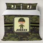 Green Camo Duvet Cover Set - King (Personalized)