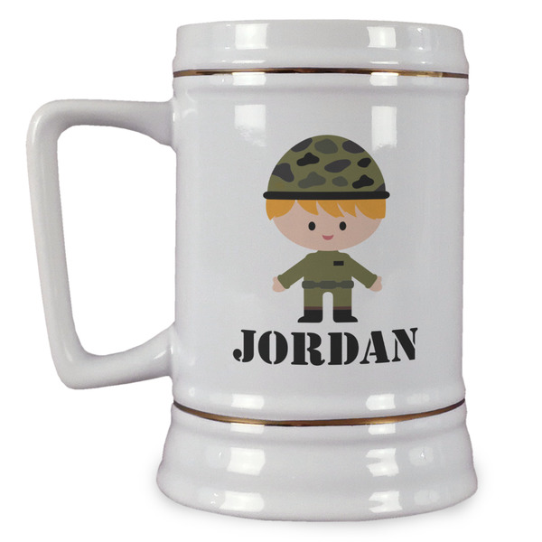 Custom Green Camo Beer Stein (Personalized)