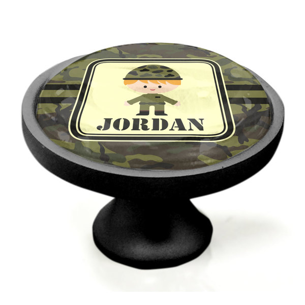 Green Camo Black Custom Cabinet Knob (Side)