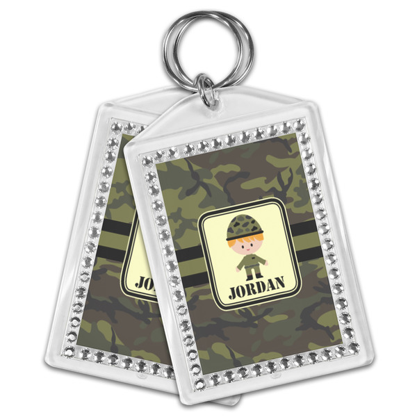 Green Camo Bling Keychain - MAIN
