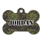 Green Camo Bone Shaped Dog ID Tag (Personalized)