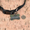 Green Camo Bone Shaped Dog ID Tag - Small - In Context