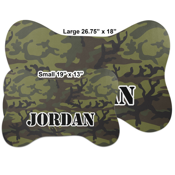 Green Camo Bone Shaped Mat Comparison