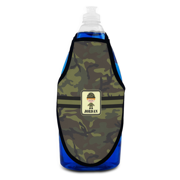 Green Camo Bottle Apron - Soap - FRONT