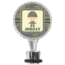 Green Camo Wine Bottle Stopper (Personalized)