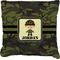 Green Camo Faux-Linen Throw Pillow 18" (Personalized)