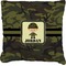 Green Camo Faux-Linen Throw Pillow 20" (Personalized)